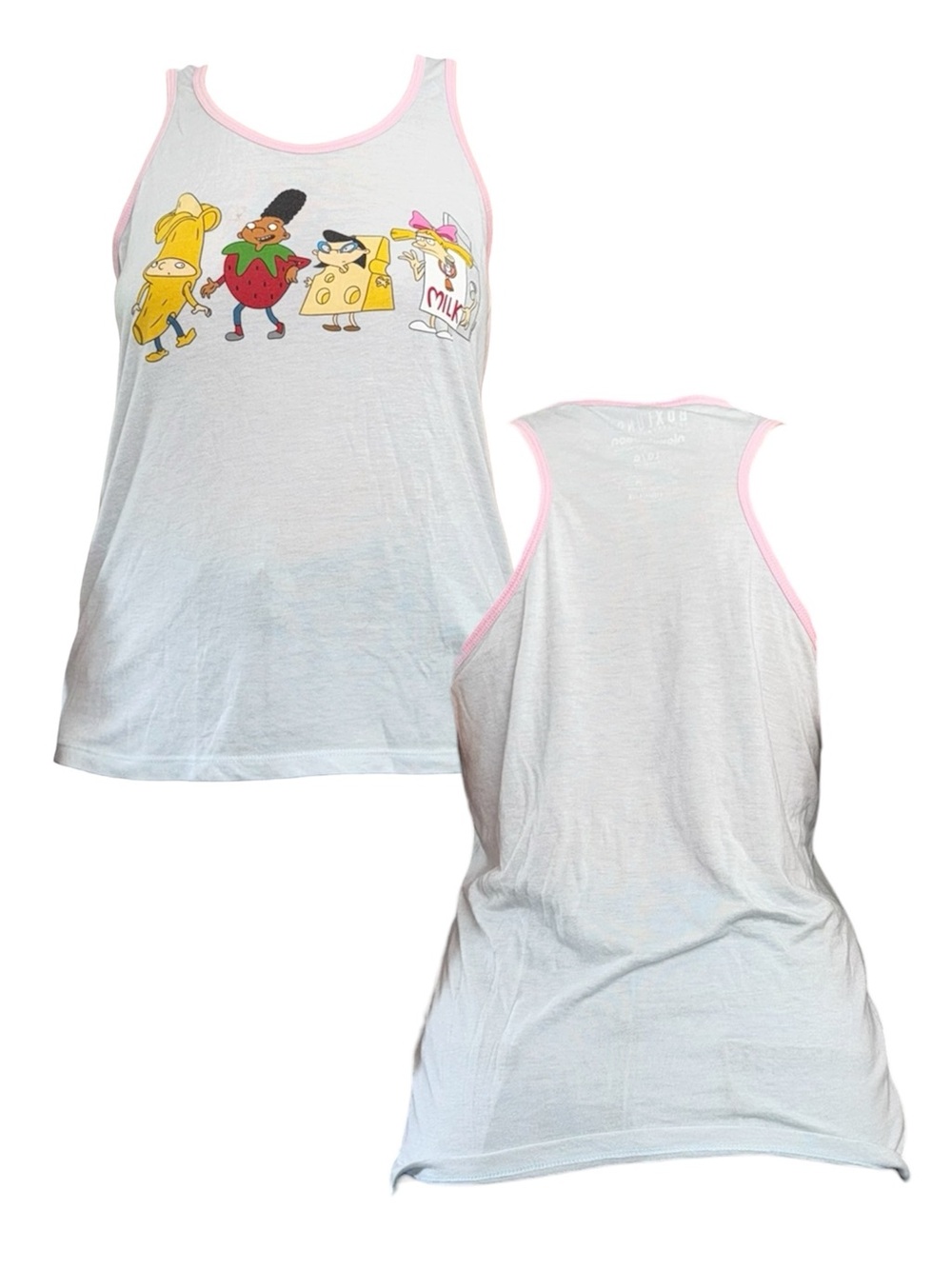 Hey Arnold Tank Top with Pink Trim